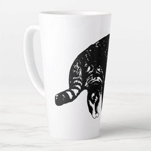 Tabby Under Holiday Lights Latte Mok (Linkerhoek)