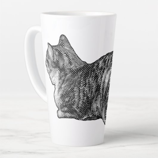 Tabby with Paws Tucked Latte Mok (Linkerhoek)