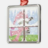 Tabbykat die uit het ornament van de vensterpremie (Links)