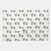 Tabbykat (grijs) theedoek (Horizontaal)