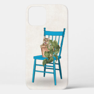 Tabbykat in potten Plant iPhone 12 Hoesje