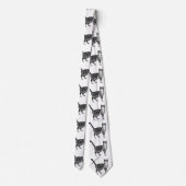 Tabbykatten Striped Black White Mannen Stropdas (Achterkant)