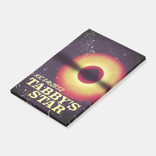 Tabby's ster ruimteposter post-it® notes (Schuin)