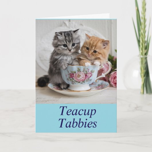 Tabbys Teacup Carte de voeux pliée (Devant)