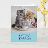 Tabbys Teacup Carte de voeux pliée (Fleur jaune)