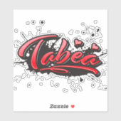 Tabea red Heart Graffiti Autocollants (Feuille)