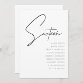 Tabel 16 sjabloon voor moderne weduwentafel kaart (Voorkant / Achterkant)