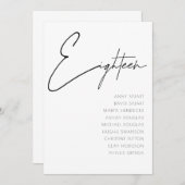 Tabel 18 sjabloon Moderne wedloop Kaart (Voorkant / Achterkant)