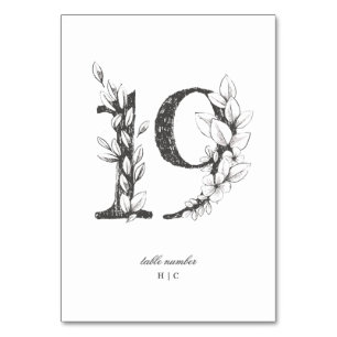 Tabel 19 Mooie Floral Sketched Wreath Wedding Kaart