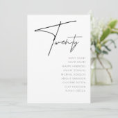 Tabel 20 Moderne sjabloon aantal bruiloft Kaart (Staand voorkant)