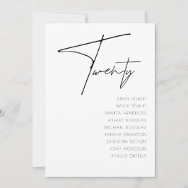 Tabel 20 Moderne sjabloon aantal bruiloft Kaart