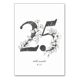 Tabel 25 Mooie Floral Sketched Wreath Wedding Kaart