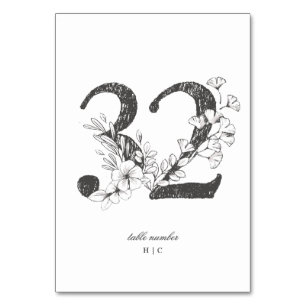 Tabel 32 Mooie Floral Sketched Wreath Wedding Kaart