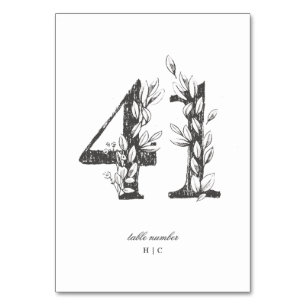 Tabel 41 Mooie Floral-sketched Wreath Wedding Kaart