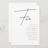 Tabel 4 Moderne sjabloon aantal bruiloft Kaart (Voorkant / Achterkant)