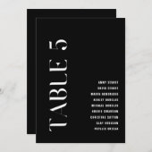 Tabel 5 Modern Bold Wedding Table Nummer Kaart (Voorkant / Achterkant)