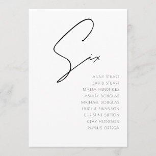 Tabel 6 sjabloon voor moderne weddenschappen kaart