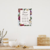 Tabel 6 Zitplan Trouwen Bloemen Vlinder Poster (Keuken)