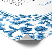 Tabel 6 Zitplan Trouwen Chintz Blauw & Wit Poster (Hoek)