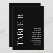 Tabel 8 Modern Bold Wedding Table Nummer Kaart (Voorkant / Achterkant)