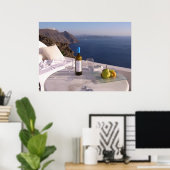 Tabel bij Santorini Poster (Thuiskantoor)