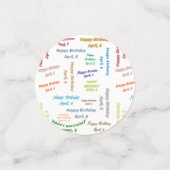 Tabel Confetti april, 6 zondag (Kleine voorkant)