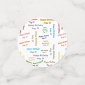 Tabel Confetti augustus, 21 zondag (Kleine voorkant)