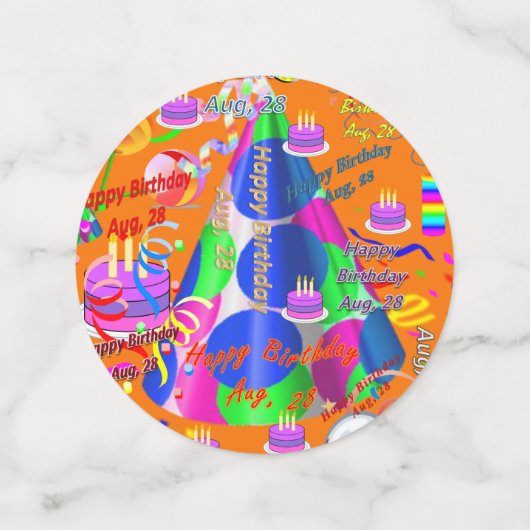 Tabel Confetti augustus, 28 oktober (Medium achterkant)