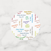 Tabel Confetti augustus, 29 oktober (Kleine voorkant)