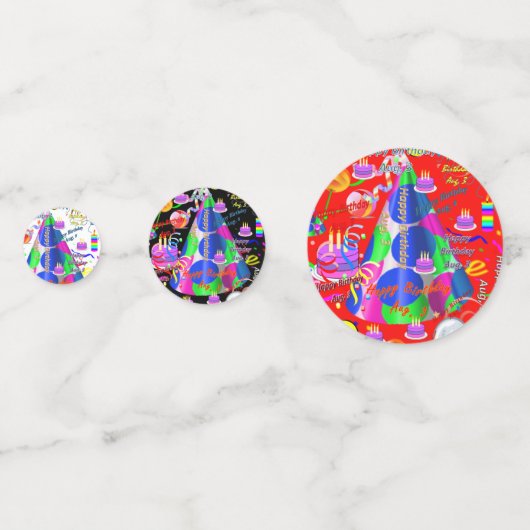 Tabel Confetti Augustus, 3 Geboortedag (Voorkanten)