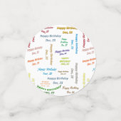 Tabel Confetti december, 23 oktober (Kleine voorkant)