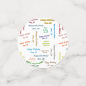 Tabel Confetti december, 28 zondag (Kleine voorkant)