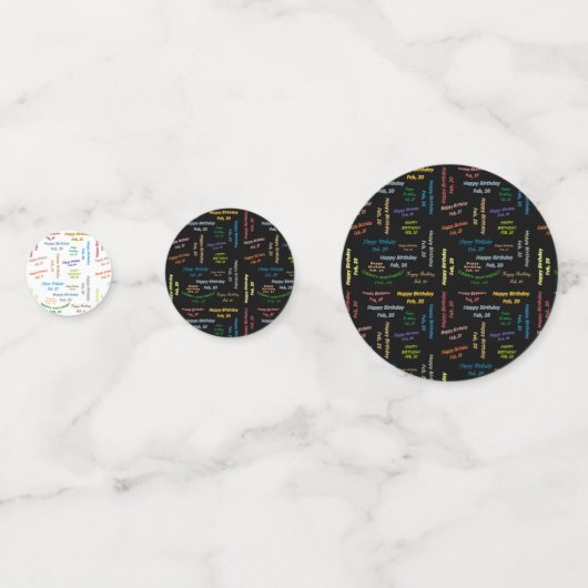 Tabel Confetti februari, 20 oktober (Voorkanten)