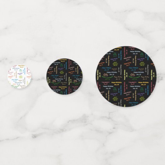 Tabel Confetti januari, 22 zondag (Voorkanten)