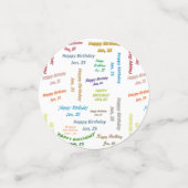 Tabel Confetti januari, 25 oktober (Kleine voorkant)