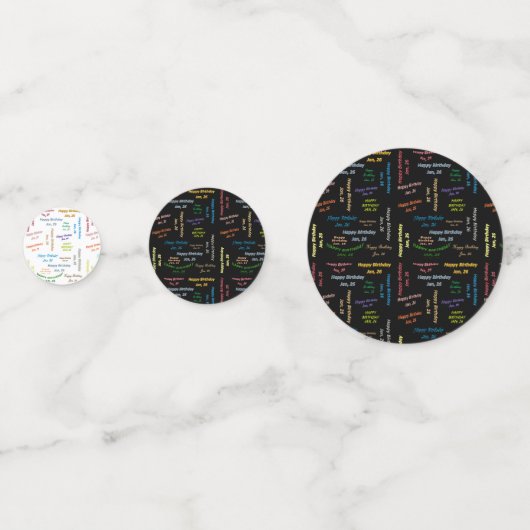 Tabel Confetti januari, 26 oktober (Voorkanten)