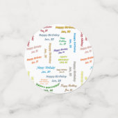 Tabel Confetti Januari, 30 Geboortedag (Kleine voorkant)