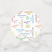 Tabel Confetti Januari, 5 Geboortedag (Kleine voorkant)