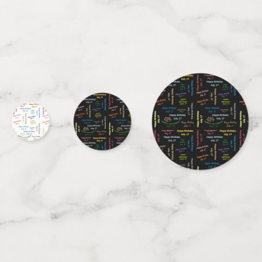 Tabel Confetti juli, 17 februari (Voorkanten)