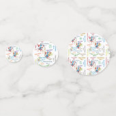 Tabel Confetti juli, 4 verjaardag (Achterkanten)