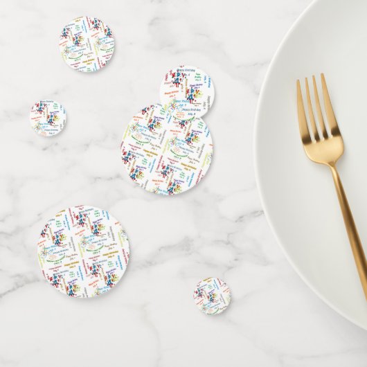 Tabel Confetti juli, 4 verjaardag (Groep)