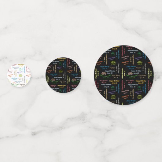 Tabel Confetti juni, 22 oktober (Voorkanten)