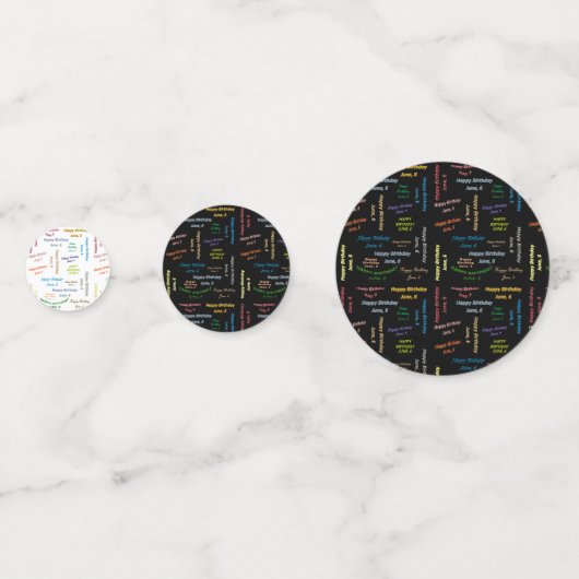 Tabel Confetti juni, 6 zondag (Voorkanten)