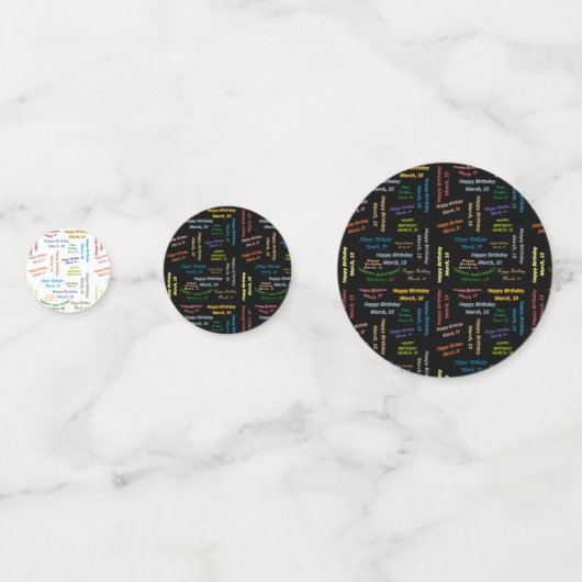 Tabel Confetti maart, 10 september (Voorkanten)