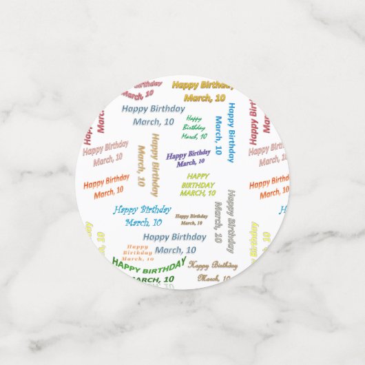 Tabel Confetti maart, 10 september (Kleine voorkant)