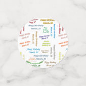 Tabel Confetti maart, 25 oktober (Kleine voorkant)