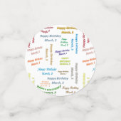 Tabel Confetti maart, 3 zondag (Kleine voorkant)