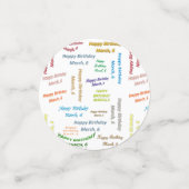 Tabel Confetti maart, 6 zondag (Kleine voorkant)