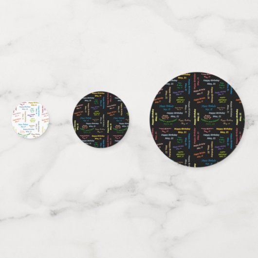 Tabel Confetti mei, 21 oktober (Voorkanten)