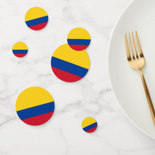 Tabel confetti met de vlag van Colombia